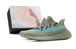 Adidas Кроссовки Yeezy Boost 350 V2, повседневные, унисекс, низкие, розовые hp7870(team1271-天青色s-box） | gray green (box included)