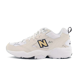 New Balance Кроссовки женские NB 608 с противоскользящей подошвой, износостойкие, белые, коричневые wx608wt(b宽)(team703-奶茶耶耶) | white brown