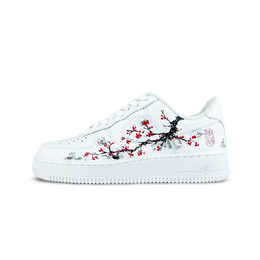 Nike Кроссовки для скейтбординга Air Force 1 Ink Plum Trail, износостойкие, низкие, белые, унисекс cw2288-111(team1249-墨韵梅踪) | white