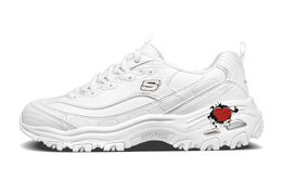 Skechers Женские белые кроссовки DLITES с нескользящей подошвой и массивным верхом 11931-wsl(team1140-心形涂鸦女款) | white