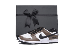 Nike Кроссовки для скейтбординга Dunk Low Top унисекс белого и коричневого цвета hf5441-100(team拾伍-男女同款黑棕六sbox) | white brown