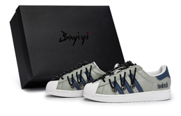 Adidas Кроссовки для скейтбординга Superstar, унисекс, низкие, синие/черные eg4958(team80-男女款街头漫游s-box) | gray blue