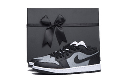 Jordan Баскетбольные кроссовки Air 1 Low Top Vintage, унисекс, черные 553558-165(team拾伍-男款黑灰六sbox) | black