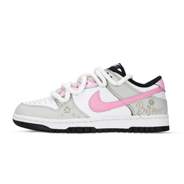 Nike Кроссовки для скейтбординга Dunk Low Top унисекс серо-розовые dd1503-101（team971-幸运小花） | gray pink