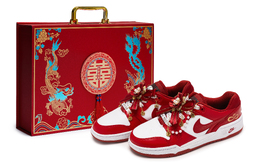 Nike Кроссовки для скейтбординга Full Force Low 811 Manufacturing, Timeless Heart, в подарочной упаковке, унисекс, красные, белые, золотые fb1362-102(team80-男女永恒之心s-box) | red white gold
