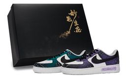 Nike Кроссовки для скейтбординга Air Force 1, унисекс, низкие, белые/фиолетовые/зеленые cw2288-111(team171-碧波鸳舞s-box) | white purple green