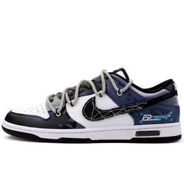Nike Кроссовки для скейтбординга Dunk Starlight Speed Trail с противоскользящим покрытием, износостойкие, низкие, унисекс, сине-черные dd1391-100（team342-光速星轨） | blue black