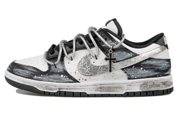 Nike Кроссовки для скейтбординга Dunk RISK Black Silver Cross с антискользящим покрытием, износостойкие, унисекс, белые, черные hf5441-100(team27-男女同款黑银十字) | white black