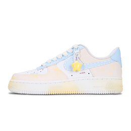 Nike Кроссовки для скейтбординга Air Force 1 Cheese Star с противоскользящей подошвой, износостойкие, женские, белые, синие, желтые dd8959-100(team1219-芝士星星) | white blue yellow