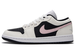 Jordan Баскетбольные кроссовки Air 1 Strawberry Cheese Low Top Vintage, женские, черные, белые, розовые dc0774-101(team990-草莓奶酪) | black white pink