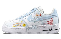Nike Кроссовки Air Force 1 для скейтбординга, износостойкие, женские, синие, белые dd8959-100(team58-缤纷夏日) | blue white