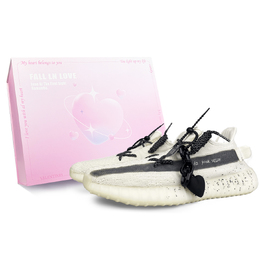 Adidas Кроссовки Yeezy Boost 350 V2, повседневные, унисекс, низкие, белые hq6316(team478-经典双韵s-box） | white black