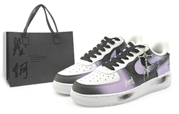 Nike Кроссовки Air Force 1 для скейтбординга, износостойкие, низкие, унисекс, черные, фиолетовые cw2288-111(team1284-黑羽 1 s) | black purple