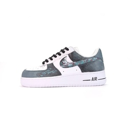 Nike Кроссовки Air Force 1 с антискользящим покрытием, износостойкие, низкие, для скейтбординга, унисекс, черные, синие cw2288-111(team935-星澜绘梦) | black blue