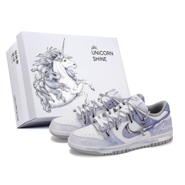 Nike Кроссовки для скейтбординга Dunk Moon Goddess Oath, износостойкие, низкие, унисекс, фиолетовые dd1391-103（team1225-月神之誓s-box） | purple unicorn box