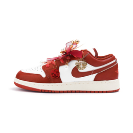 Jordan Кроссовки Air 1 Low Top для скейтбординга, женские, красные fj3465-160(team676-时光絮语) | red