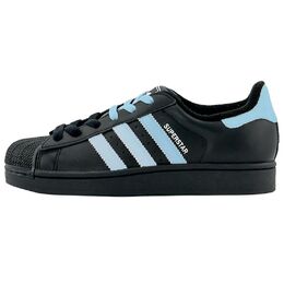 Adidas Кроссовки для скейтбординга Superstar 2 с противоскользящим покрытием, износостойкие, унисекс, черные, синие ji0079(team1062-梦幻海盐） | black blue