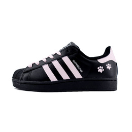 Adidas Кроссовки для скейтбординга Superstar 2 Chuangyi, симпатичные, с антискользящим покрытием, износостойкие, с низким верхом, унисекс, черно-розовые ji0079（team1253-猫爪) | black pink