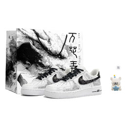 Nike Кроссовки Air Force 1 Skillful Brushstrokes с антискользящим покрытием, износостойкие, низкие, для скейтбординга, унисекс, белые cw2288-111(team1024-坚如磐石s-box) | white