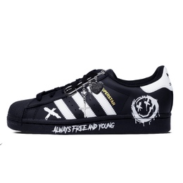 Adidas Низкие кроссовки для скейтбординга SUPERSTAR, унисекс, черные, белые eg4959(team1159-自由星核key） | black white