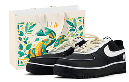 Nike Кроссовки Air Force 1 для скейтбординга, износостойкие, низкие, унисекс, черные cw2288-001(team369-蒙太奇sbox) | black