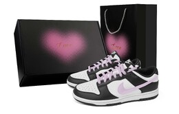 Nike Кроссовки для скейтбординга Dunk Lilac Heart Box с противоскользящим покрытием, износостойкие, унисекс, черные, белые, фиолетовые dd1391-100(team529-丁香爱心礼盒) | black white purple