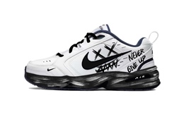 Nike Кроссовки Air Monarch 4, износостойкие, увеличивающие рост, низкие, массивные, унисекс, черно-белые 415445-102（team640-鬼脸涂鸦） | cool black