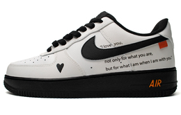 Nike Кроссовки Air Force 1 Love Poem с низким верхом, нескользящие, для скейтборда, унисекс, черные, белые, оранжевые cw2288-001(team98-男女款情诗) | black white orange
