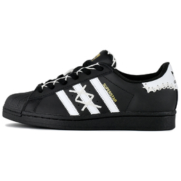 Adidas Низкие кроссовки для скейтбординга SUPERSTAR, унисекс, черные, белые eg4959(team96-黑洞禁域) | black white