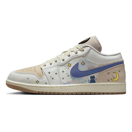 Jordan Баскетбольные кроссовки Air 1 Vintage, унисекс, низкие, белые/коричневые ib8855-121(team56-猫的星空) | white blue