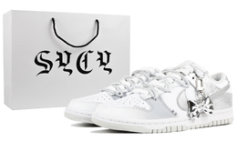 Nike Кроссовки для скейтбординга Dunk Silver Feather с амортизацией, противоскользящие, износостойкие, низкие, женские, серо-серебристые dd1503-103(team1203-银翎sbox) | gray silver