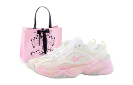 Nike Женские кроссовки M2K Tekno Peach Bubbles Low Top Chunky, белые, розовые ao3108-100(team889-蜜桃气泡礼袋款) | white pink (special shopping bag)