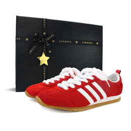 Adidas Кроссовки VS JOG 2.0 с противоскользящим покрытием, износостойкие, повседневные, унисекс, красные, белые js4444(team134-心上砂礼盒) | red white