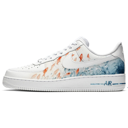 Nike Кроссовки для скейтбординга Air Force 1 женские, низкие, размер L, синие/белые dd8959-100(team181-海浪鱼跃) | white