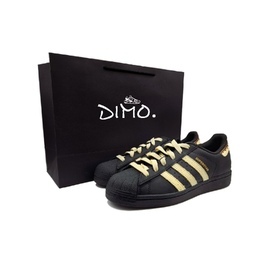 Adidas Кроссовки для скейтбординга SUPERSTAR Caramel Milkshake с антискользящим покрытием, износостойкие, низкие, унисекс, черные, желтые eg4959 （team924-焦糖奶昔sbox） | black yellow