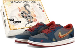 Jordan Баскетбольные кроссовки Air 1 Low Top Vintage унисекс синего цвета cz0790-161（team375-男女同款哪吒2lh） | blue