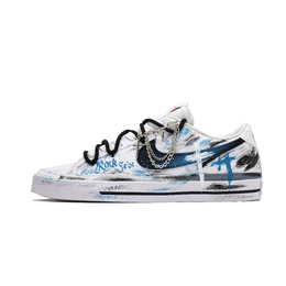 Nike Кроссовки для скейтборда Court Legacy Cross Gothic, износостойкие, низкие, унисекс, черно-синие dh3162-100(team1047-十字哥特) | black blue