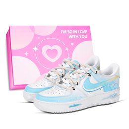 Nike Кроссовки для скейтбординга Air Force 1 Cloudlet с противоскользящим покрытием, износостойкие, унисекс, синие dd8959-100(team883-云朵儿-box) | blue