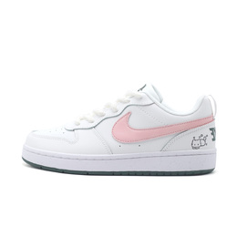 Nike Кроссовки Court Borough Pink Charm Cute Cat с нескользящей подошвой, износостойкие, женские, белые, розовые dv5456-122（team913-粉韵萌喵） | white pink