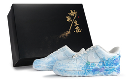 Nike Кроссовки для скейтбординга Air Force 1, унисекс, низкие, синие cw2288-111(team171-浮光花色s-box) | white blue