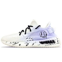 Adidas Кроссовки Yeezy Boost 350 V2, износостойкие, повседневные, белые, унисекс hq6316(team401-黑紫笑脸) | white