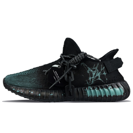 Кроссовки Yeezy Boost 350 V2 с антискользящим покрытием, износостойкие, повседневные, унисекс, черно-зеленые Adidas, Black Green hq4540(team40-裂痕绿) | black green