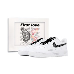 Nike Кроссовки для скейтбординга Air Force 1, унисекс, низкие, белые, черные cw2288-111(team384-繁星 白s) | black white