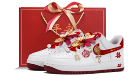 Nike Кроссовки для скейтбординга Air Force 1 Low Top женские, белые, красные fq7626-100（team拾玖-永结同心s-box） | white red