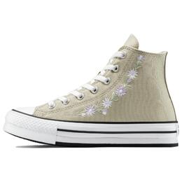 Converse Женские кроссовки Chuck Taylor All Star Lift из износостойкого парусинового материала с высоким берцем, серо-зеленого цвета a11825c | gray green