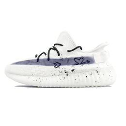 Adidas Кроссовки Yeezy Boost 350 V2, повседневные, унисекс, низкие, белые hq6316(team40-暗紫示爱) | white