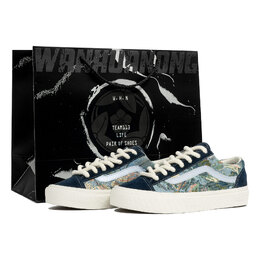 Vans Стиль 36 Калейдоскоп, Monet Garden, сумка для покупок, износостойкие низкие кроссовки для скейтбординга, унисекс, синие, белые vn0a3dz3rfl(team1023-莫奈花园box) | blue white
