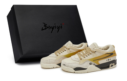 Jordan Баскетбольные кроссовки Air 4 Vintage, унисекс, низкие, бежевые/желтые/коричневые fq7940-200(team80-男女款黄油蜂蜜sbox) | beige brown