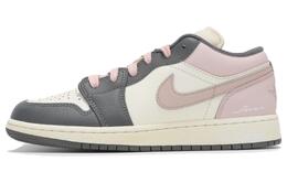 Jordan Баскетбольные кроссовки Air 1 Low Top Vintage, женские, дымчато-серые, розовые 553560-152(team24-女款粉粉树莓) | smoke gray pink
