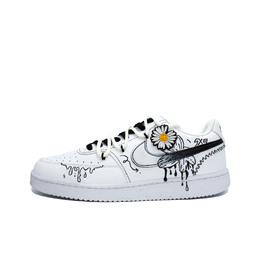Nike Низкие кроссовки для скейтборда Court Vision 1 Shock Absorbers, унисекс, белые, черные dh2987-101(team1308-雏菊涂鸦 ） | white/black